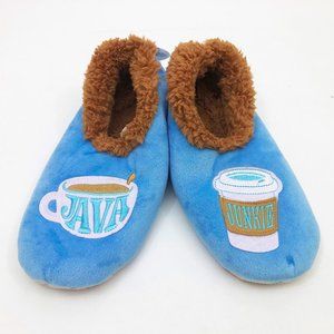 NWT Snoozies Women's Java Junkie Non Skid Slippers Large 9/10